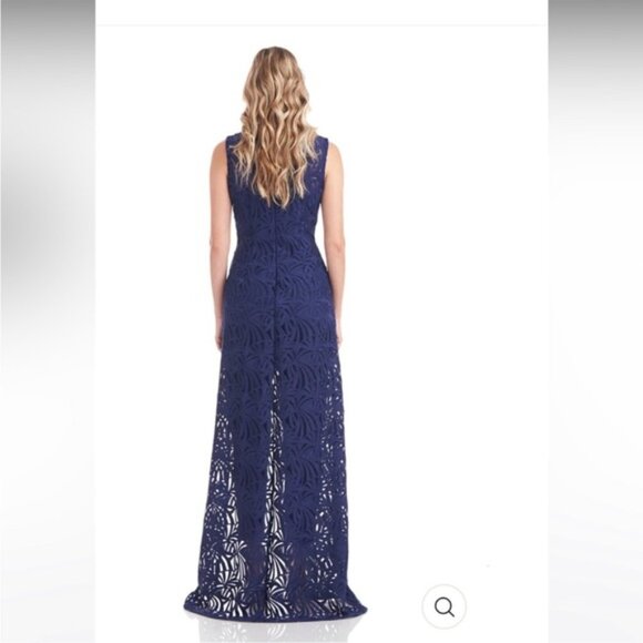 Kay Unger Women’s Navy Lace Jumpsuit – Modern Romance with a Twist - Picture 3 of 5